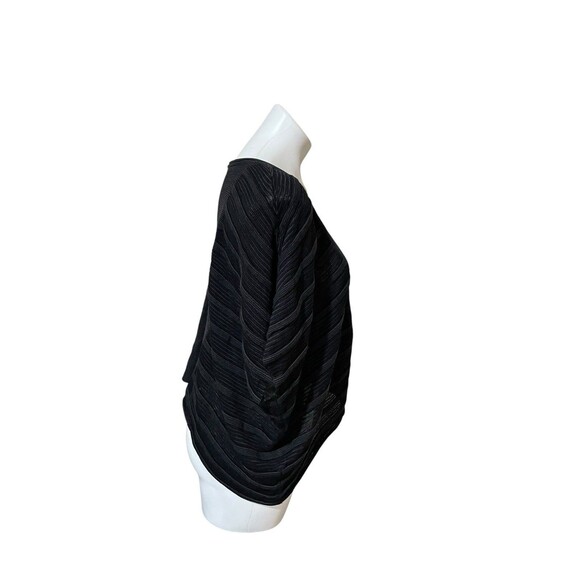 Eileen Fisher Petite Sz S Boucle Knit Poncho Pullover Black Oversized Preowned - Picture 4 of 11